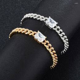 Charm Armbanden Eenvoudige Enkele Vierkante Zirkoon Armband Vol Strass Punk Voor Vrouwen Steampunk Hoge Kwaliteit Sieraden ZK35