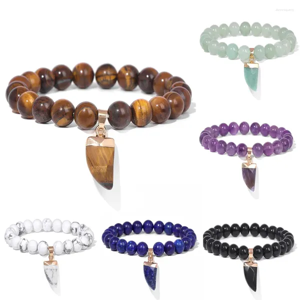 Bracelets de charme Simple Petit Couteau Bracelet Pour Hommes Femmes Pierre Naturelle Oeil De Tigre Howlite Bracelet Énergie Perlée Fine Bijoux Cadeau