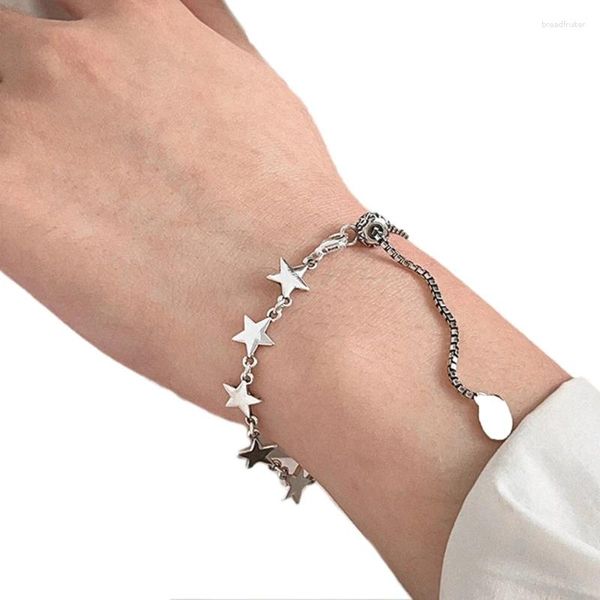 Bracelets de charme Simple Bracelet étoile chaîne à maillons en métal mode bracelets réglables bijoux de déclaration pour femmes filles T8DE