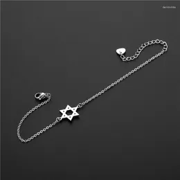 Bracelets Charmets Simple Star of David Bracelet Jewelry for Men Women Retro Incrozon inoxidable Judío Magen Hexagram Cadena ajustable