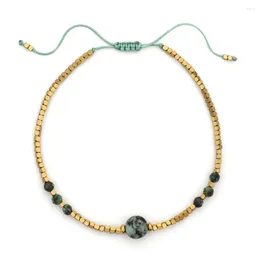 Bracelets de charme Simple Vintage Bracelet en pierre naturelle hommes petites perles réglable cadeau d'amour pour les femmes à la main Yoga Pulsera bijoux