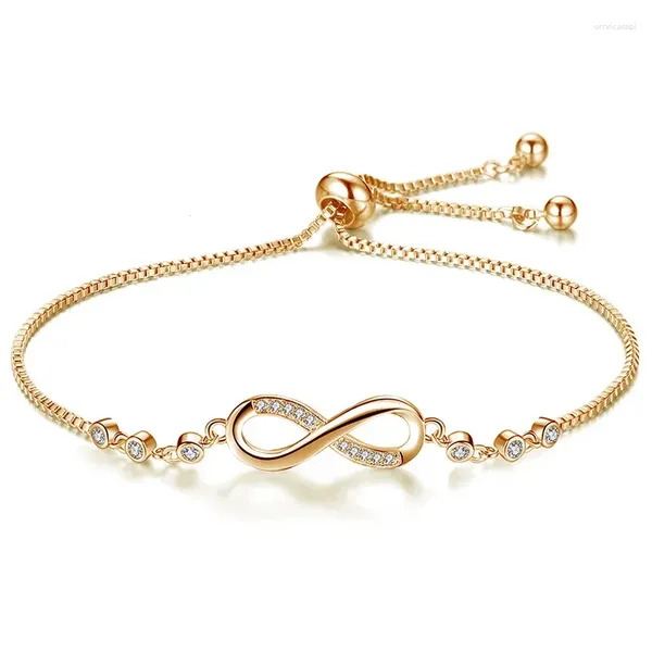 Bracelets de charme SIPENGJEL Mode Acier inoxydable Amour sans fin Chaîne infinie à la main réglable pour femme Bijoux de fête