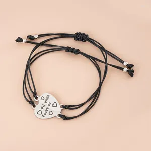 Bracelets de charme soeur ami bracelet correspondant tissé pour l'amitié coeur longue distance cadeau filles femmes H9ED