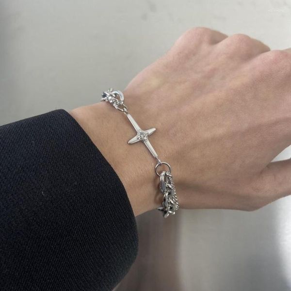 Pulseras con dijes, Pulsera de estrella de seis puntas, cadena ajustable de acero inoxidable, Pulsera de mano, regalo de joyería para mujeres y hombres