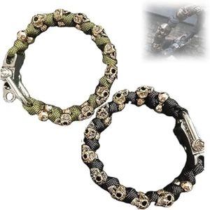 Bracelets Skull Skull Paracord Perriete Elegante tejido a mano para hombres hechas a mano