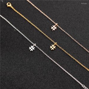 Bracelets porte-bonheur petit hashtag Simple signe initial Bracelet symbole à la mode # typographie lettre pour femmes dames pendentif bijoux