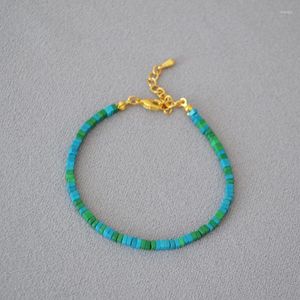 Bracelets de charme Petit bracelet turquoise carré dans un cadeau élégant de style vintage pour les femmes d'affaires Lady Girl