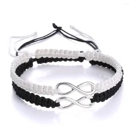 Bracelets de charme smvp 2pcs 8 mots Infinity Love Couple For Women Men Handmade Breded Corde Chain Matching Bracelet Amitié