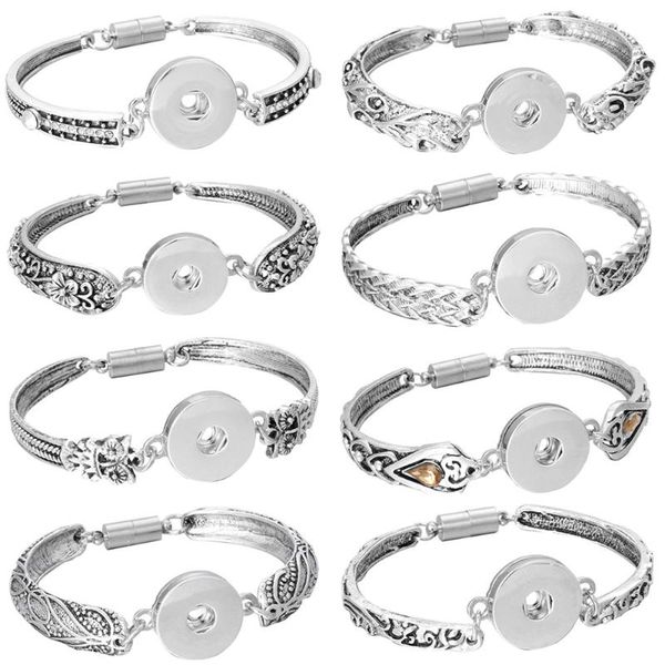 Bracelets à breloques Bijoux à boutons pression Bracelet magnétique pour femmes Boutons de 18 mm Bracelets interchangeables