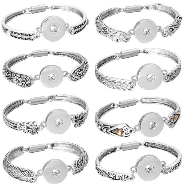 Bracelets porte-bonheur bijoux bouton pression Bracelet magnétique pour femmes boutons 18mm bracelets interchangeables261r