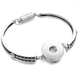 Bedelarmbanden snap sieraden 18 mm knoppen armband groothandel bloemen gesneden vintage magnetisch voor vrouwen mannen ze030