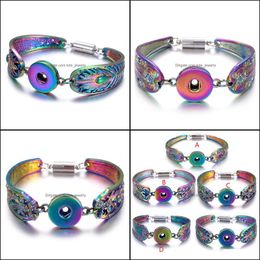 Bracelets de charme Snap Bijoux Colorf Métal Magnétique 18mm Bouton Bracelet Bracelet Pour Femmes Interchangeable Drop Livraison 20 Dhseller2010 Dhpjd