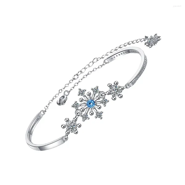 Bracelets de charme Bracelet de flocon de neige Chaîne de poignet Exquis Décorer Chic Bracelet incrusté de strass en cuivre