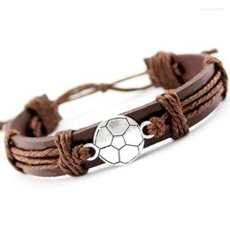 Bracelets porte-bonheur Football Football Baseball Softball Volley-Ball Lacrosse Joueur de Hockey sur gazon Gymnastique Tennis Bijoux en cuir