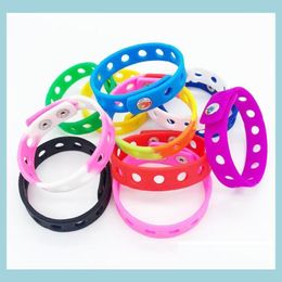 Charm Armbanden Zachte Sile Sport Armband Polsband 18/21Cm Fit Schoen Croc Gesp Accessoire Kid Party Gift mode Sieraden Voor Mannen Wo Dhcvx