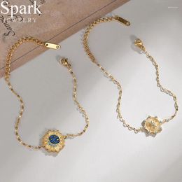 Bracelets de charme Spark Vintage Dripping Oil Star Moon Bracelet de chaîne de mode pour femmes pour filles anniversaire anniversaire cadeau bijoux quotidiens