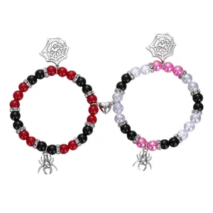 Bracelets de charme d'amitié araignée accessoires de costumes couples de couple de relation Bracelet Bracelet Heart Stone Perles