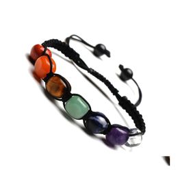 Bedelarmbanden vierkant zeven chakra's stenen armband vrouwen gevlochten geweven energie boeddha sieraden drop levering dhkfi