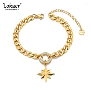 Bedelarmbanden roestvrij staal 18k vergulde cirkel Stae Cubaanse ketting armband ketting Fashion Statement waterdichte sieraden