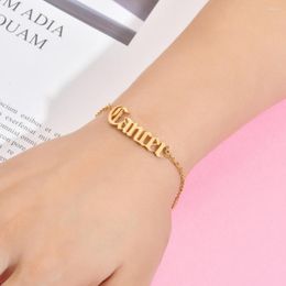 Charm Armbanden Rvs Snijden Twaalf 12 Sterrenbeelden Hanger Armband Brief Voor Vrouwen Mannen Hand Sieraden Fabriek Accessoires