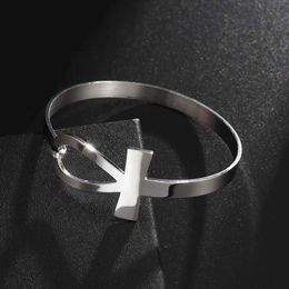 Charmarmbanden roestvrij staal Egyptisch bord Ankh Cross Life Cuff armband voor vrouwen meisjes mooie religieuze stijl geschenk