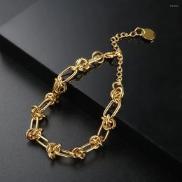 Braceletas Charmets de acero inoxidable Pulsera de cadena retorcida de acero inoxidable para hombres Geometría de moda Geometría de joyas de pulsera impermeable 2023