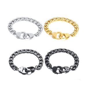 Bracelets De Charme En Acier Inoxydable Mens Menottes Personnalisées Conception Pour Garçons Titane Chaînes À Maillons Cubains Wrap Bangle Fashion Drop Deli Otdk2