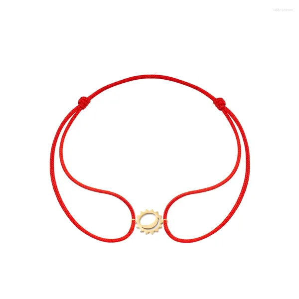 Pulseras de encanto Luna de acero inoxidable Delicado Pulsera de hilo rojo para mujeres Ajustable Chapado en oro Sol Hilo negro Joyería de los hombres