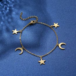 Bracelets de charme bracelet de lune étoile en acier inoxydable nouveau bracelet géométrique pour les femmes nouveaux bracelet minimaliste et personnalisé JK7l
