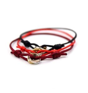 Bracelets de charme en acier inoxydable Trinity Ring String Three Rings Hand Strap Couple pour les femmes et les hommes Fashion Jelry célèbre ROP Dev4707538