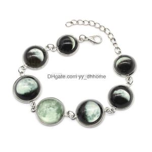 Bracelets de charme Star Time Gem Moon Eclipse Lumineux Bijoux Bracelet Hémisphérique Gros Drop Livraison Bracelets Dh5Gd