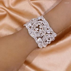 Bracelets de charme Déclaration de bracelet en ramine complet Bracelet pour femmes bijoux bling rond cercle Crystal Jewellery Gift