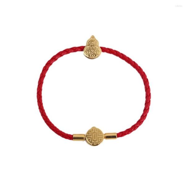 Pulseras con dijes Pulsera de cuero de acero Reemplazo de estilo chino portátil Antióxido Anticorrosivo Pulido Suave Unisex Brazalete Joyería