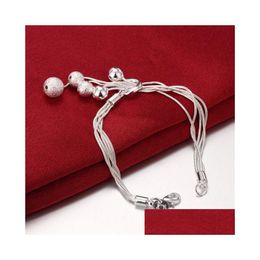 Bedelarmbanden sterling sier vergulde kleine o hangende zandlicht bead armband gssb243 mode 925 plaat sieraden drop levering dh4p9