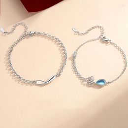 Bracelets porte-bonheur couleur argent Sterling larmes de Rupert pour amoureux Couple main chaîne lien bijoux de mode originaux S235
