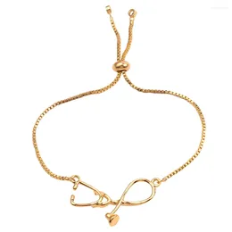 Bracelets de charme Bracelet stéthoscope Bracelet doré Chaîne Infirmières Jour Bijoux Cadeau Étudiants Souvenir Poignet