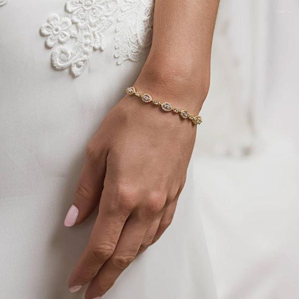 Pulseras con dijes Stonefans, pulsera de tenis de cristal con diamantes de imitación bohemios, joyería nupcial hecha a mano, accesorios para damas de honor de boda para mujer