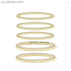 Bracelets de charme Bracelet de perles Gold Badu Badu pour femmes 14k plaqués perles élastiques élastiques bijoux de bijoux 240408