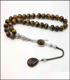 BROIM BRACELETS STIJL MANNEN TASBIH Tiger Eyes Natural Stone Moslim Rosary Islam 33 66 99 kralen Fashion armbanden 2xqs5379037