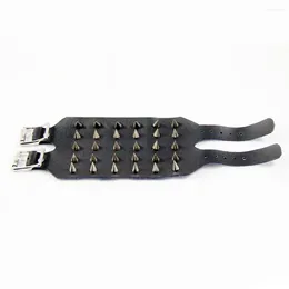 Bracelets à charme de style bracelets punk en laiton à bracelets cloutés à bracelets pour utilisation de la décoration (noir)