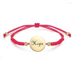 Bracelets porte-bonheur été tressé rouge inspirant amour espoir rêve mot Bracelet chaîne réglable pour FriendCharm Inte22