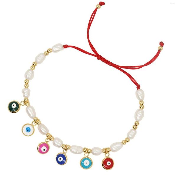 Bracelets de charme Bijoux d'été Perle Surfeur Bracelet de corde réglable pour femmes filles mariée demoiselle d'honneur