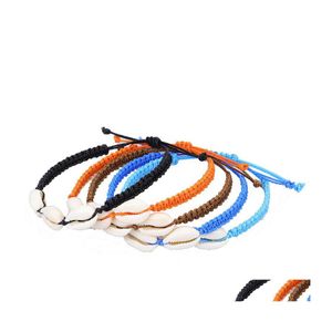 Bedelarmbanden zomer shell armband Boheemse vriendschap string Anklets for Men Women Wave gevlochten touw bangle foot anklet sieraden dhrr7