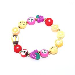 Bedelarmbanden zomerstijl fruit charmes klei kralen schattige armband voor vrouwen of kinderen