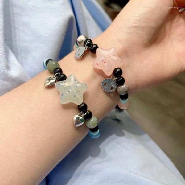 Pulseras de encanto dulce estilo fresco con cuentas pentagrama estrella pulsera para mujeres niñas 2023 fiesta simple a juego y2k regalos de joyería