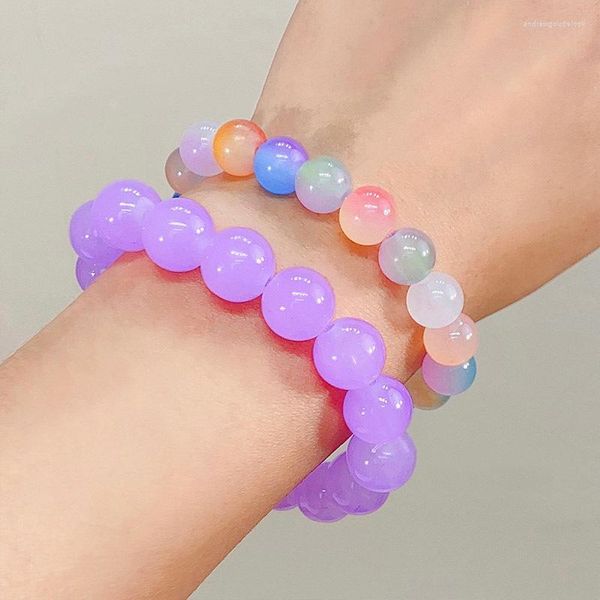 Bracelets porte-bonheur doux géométrique perle de verre pour les femmes Simple main Wrappe bracelets fête mariage plage bijoux accessoires cadeaux