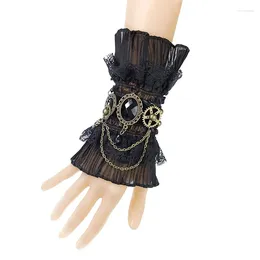 Bracelets de charme Sweet Lolita Main Poignets Poignets Dentelle Garniture Maid Cosplay Accessoires Pour Femmes Fille Party Bracelet Bracelet Manches