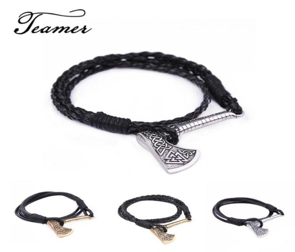 Bracelets de charme Teamer Vintage Silver Color Pendant Prinket Viking Slave Amulet Sword Symbole Bracelet Bracelet Bracelet5889330