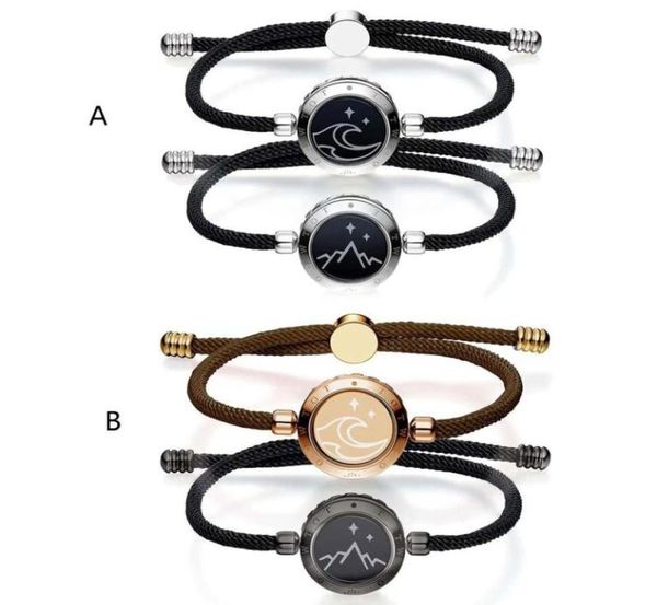 Braceletas Charm La luz brillante que representa el amor Smart Smart Flashing Bracelets Conexión de larga distancia Bluetooth Compatible8741049