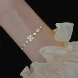 Bracelets de charme Le trèfle à quatre feuilles Bracelet Niche Design Senior Girl Girlfriends Sen Bijoux Simple